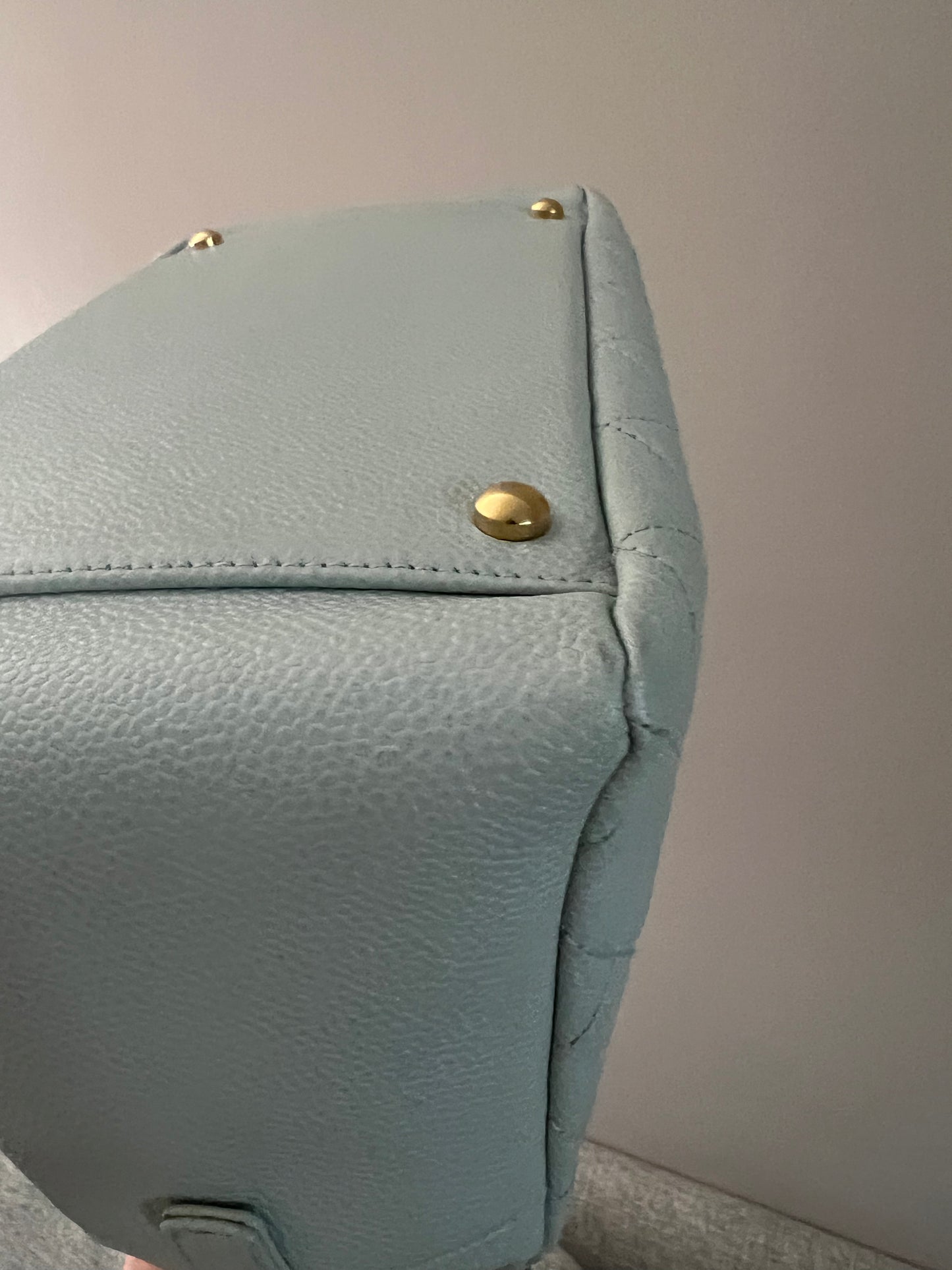 Vintage Light Blue Petite Shopping Tote