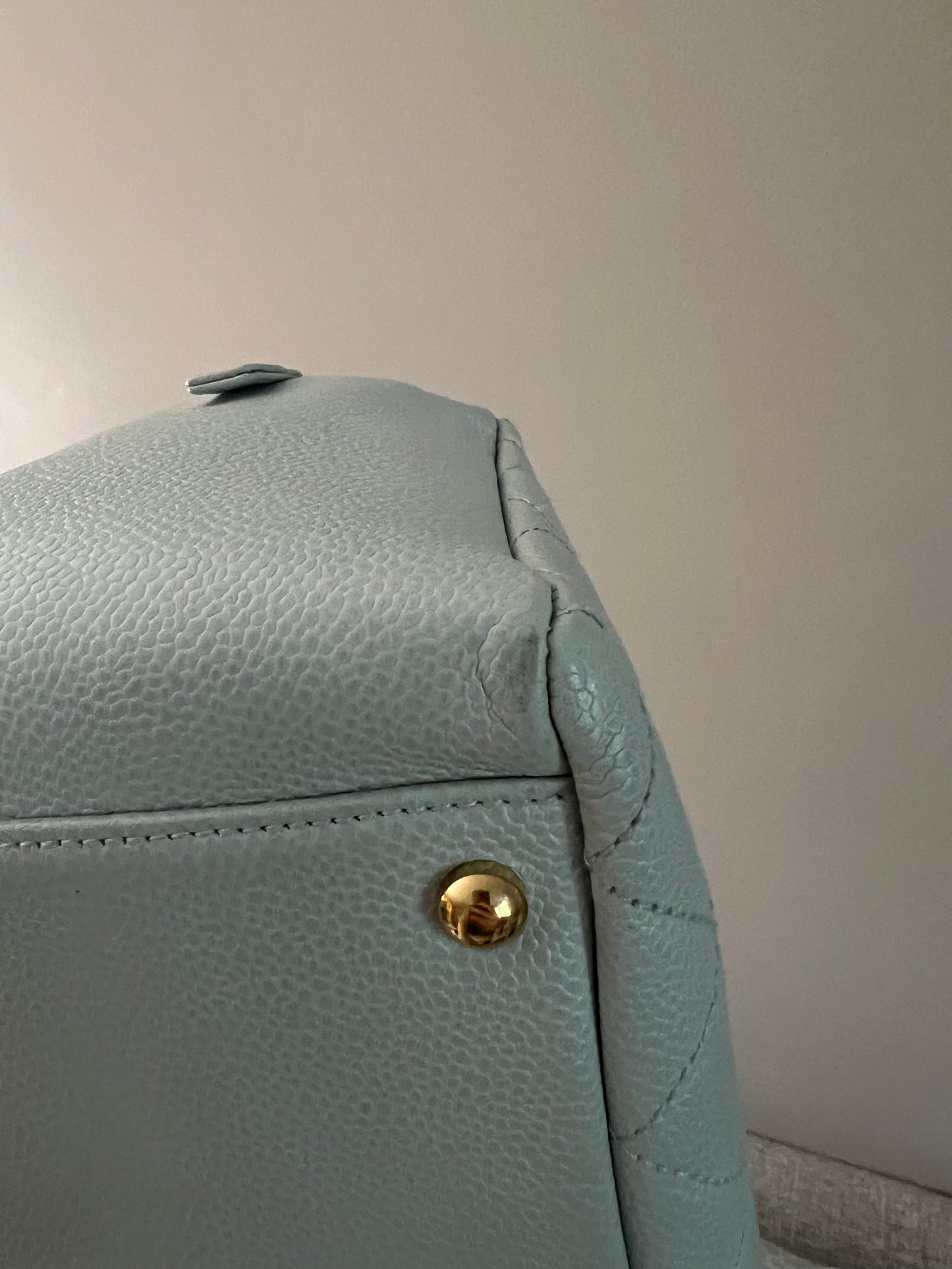 Vintage Light Blue Petite Shopping Tote