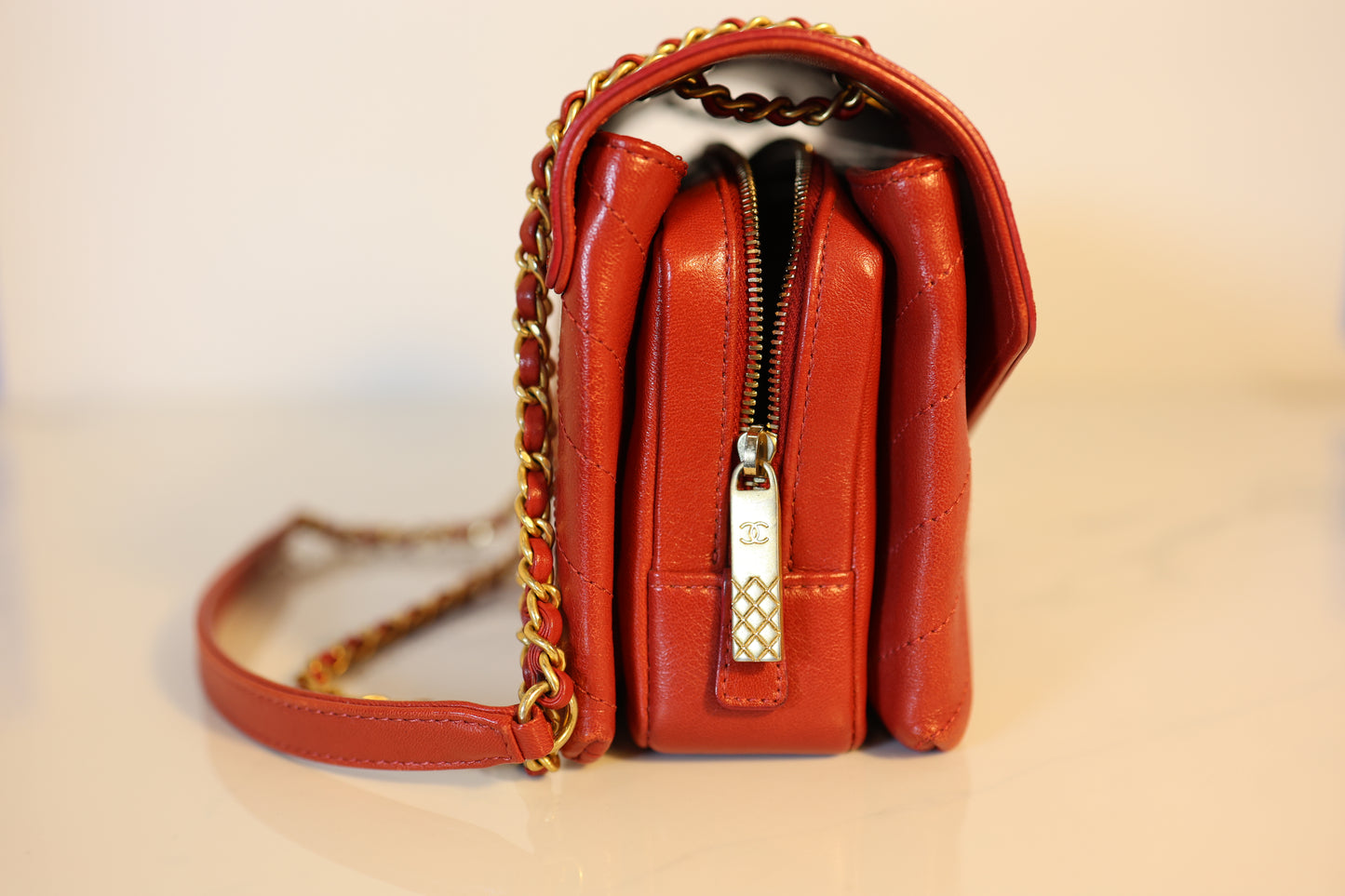 Envelope Flap - Red Lambskin