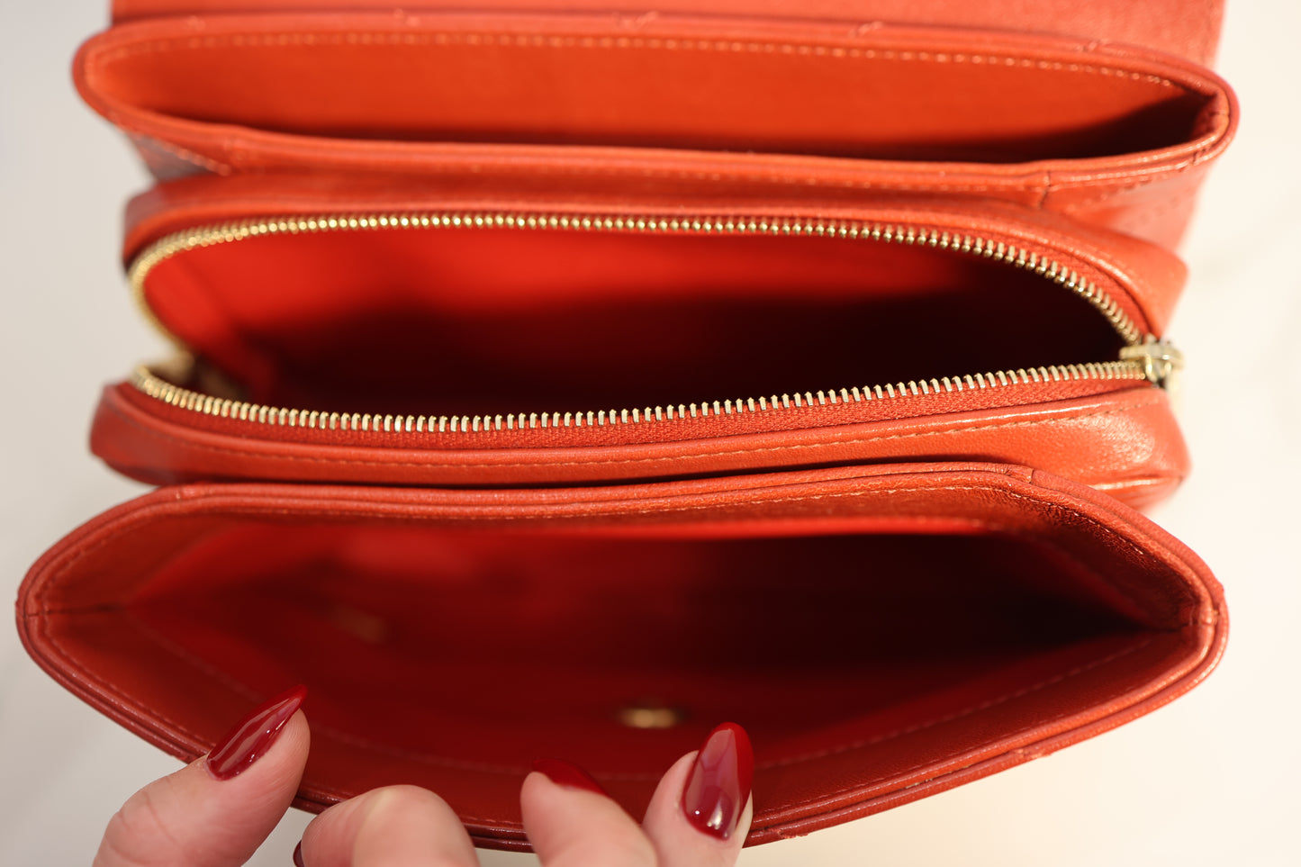 Envelope Flap - Red Lambskin