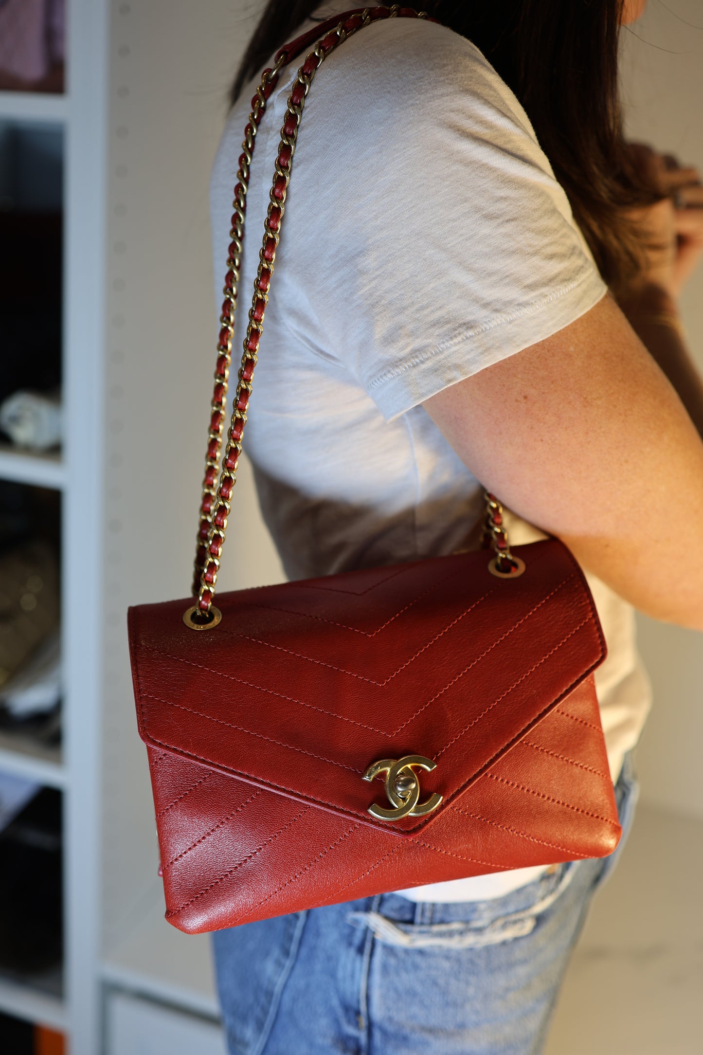 Envelope Flap - Red Lambskin