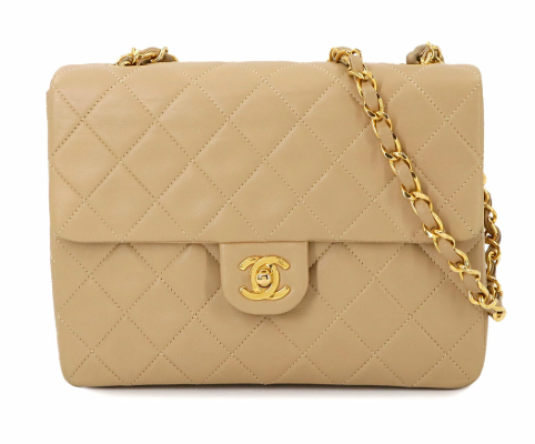Vintage Small Square Flap - Beige Lambskin