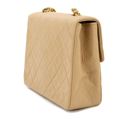 Vintage Small Square Flap - Beige Lambskin