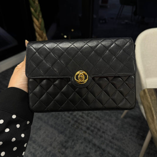 Vintage CC Chain Flap - Black Lambskin
