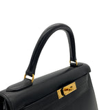 Kelly 28 Sellier - Black Boxcalf
