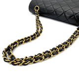Black Vintage Medium Classic Double Flap