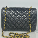 Black Vintage Half Moon Flap