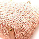 Vintage Pink Raffia Tote