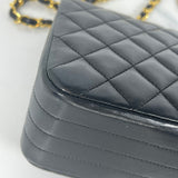 Black Vintage Half Moon Flap