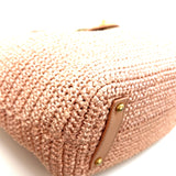 Vintage Pink Raffia Tote