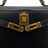 Kelly 28 Sellier - Black Boxcalf