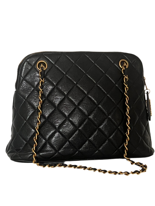Vintage Dome Shoulder Bag - Black Caviar