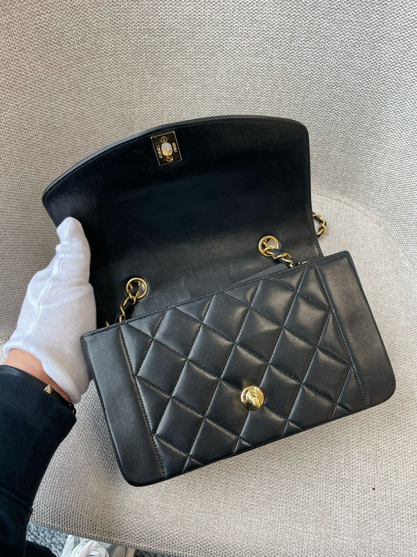 Black Vintage Small Diana Flap (Available at Ladybird)