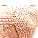 Vintage Pink Raffia Tote