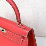 Kelly 25 sellier - Rose Jaipur Epsom, light gold hardware (Square P stamp)