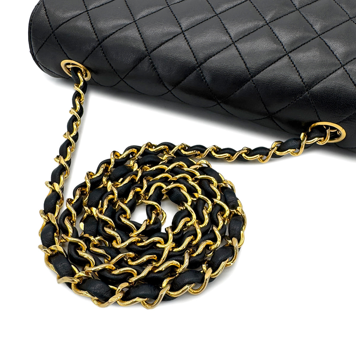 Vintage Half Moon Flap - Black Lambskin