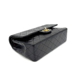 Black Vintage Medium Classic Double Flap