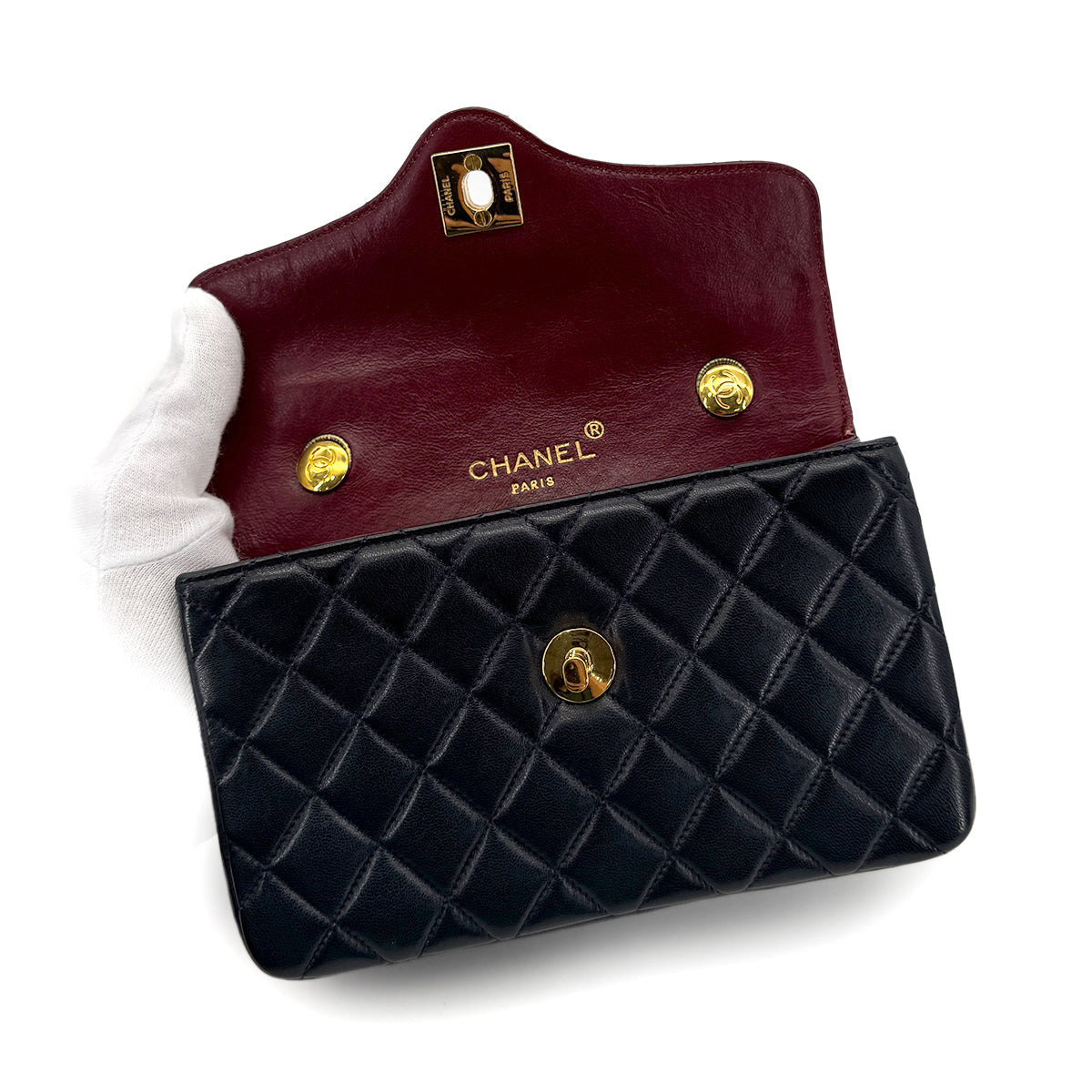 Vintage Navy Curved Mini Flap (Available at Ladybird)