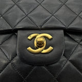 Black Vintage Medium Classic Double Flap
