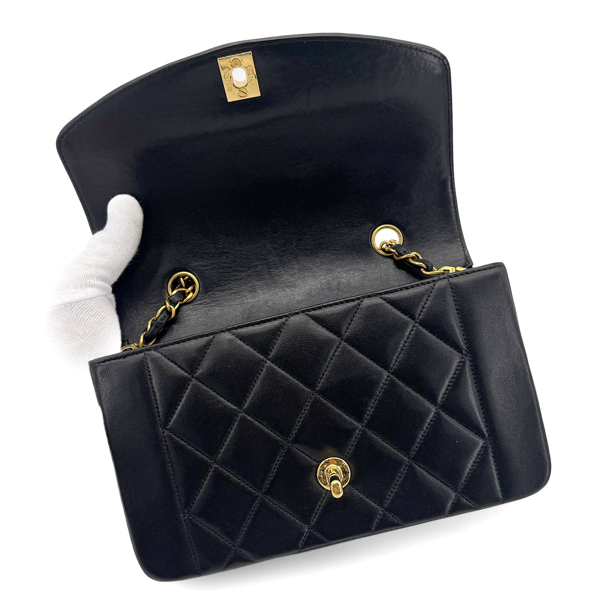 Black Vintage Small Diana Flap (Available at Ladybird)