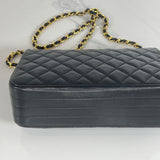 Black Vintage Half Moon Flap