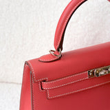Kelly 25 sellier - Rose Jaipur Epsom, light gold hardware (Square P stamp)