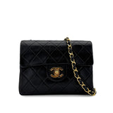 Vintage Mini Square Flap - Black Lambskin