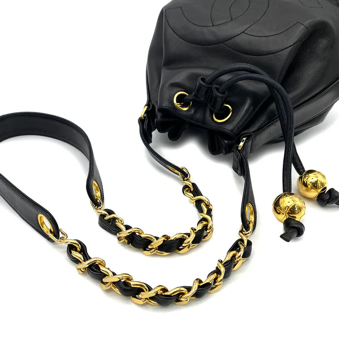 Vintage Drawstring Comfort Chain - Black Lambskin