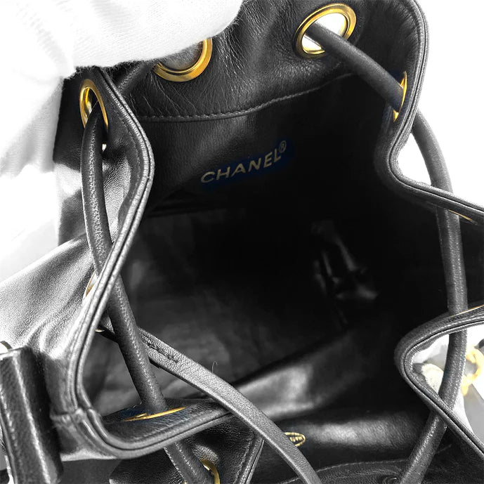 Vintage Drawstring Comfort Chain - Black Lambskin