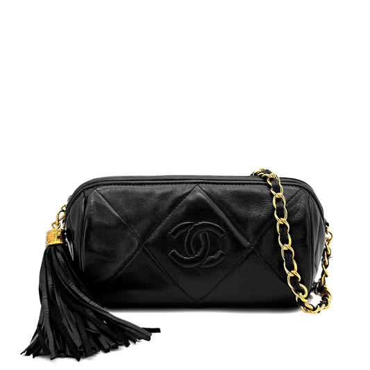 Vintage Mini Barrel - Black Lambskin