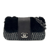 Vintage Winter Flap - Black Tweed