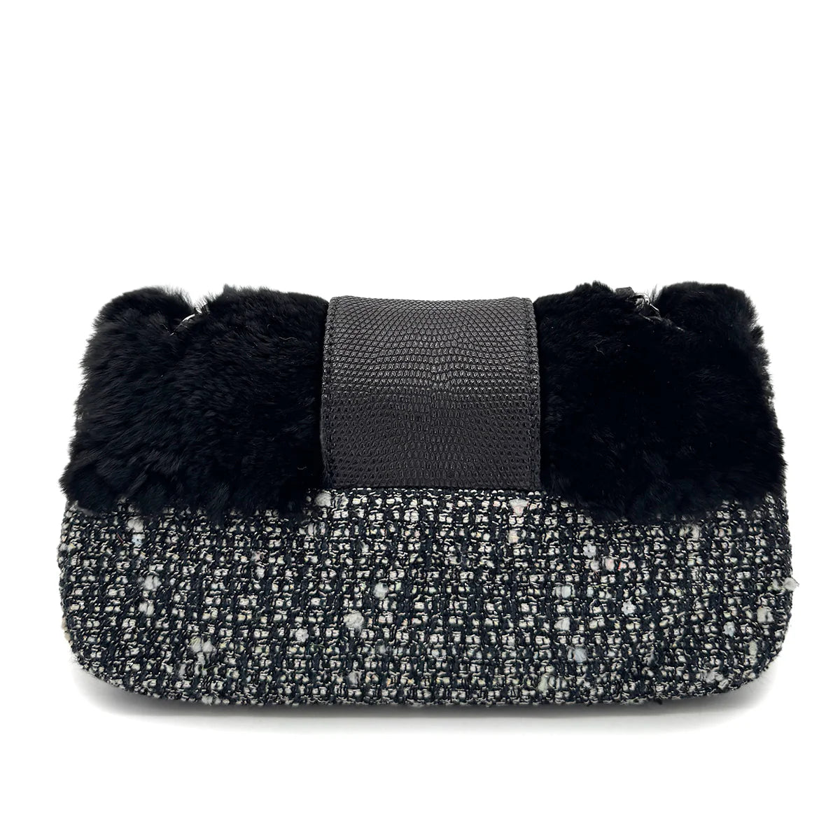 Vintage Winter Flap - Black Tweed