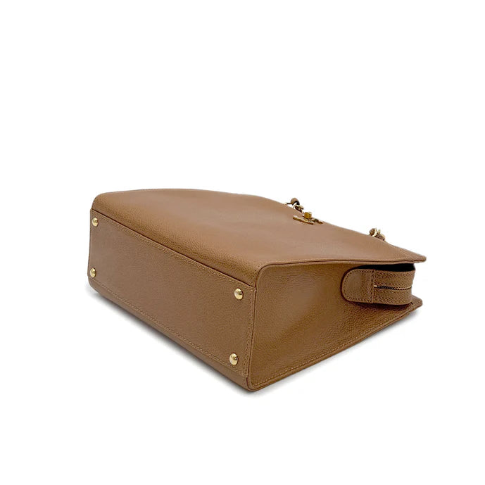 Vinage Chain Shoulder Tote - Brown Caviar