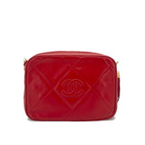 Vintage Camera Bag with Tassel - Red Lambskin