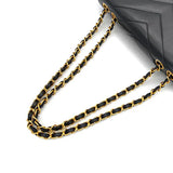 Vintage Chevron Envelope Flap - Black Lambskin