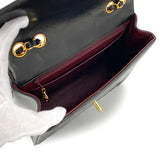 Vintage Chevron Envelope Flap - Black Lambskin