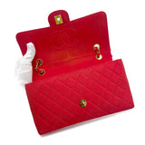 Vintage Medium Classic Flap - Red Satin