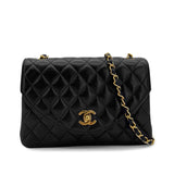 Vintage Half Moon Flap - Black Lambskin
