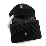 Vintage Half Moon Flap - Black Lambskin