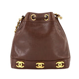 Vintage Triple Coco Bucket Bag - Brown Caviar