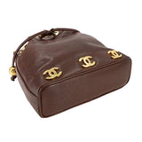 Vintage Triple Coco Bucket Bag - Brown Caviar