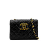 Vintage Square Deca Envelope Flap - Black Lambskin