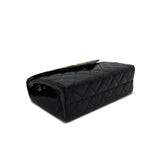Vintage Square Deca Envelope Flap - Black Lambskin