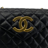 Vintage Square Deca Envelope Flap - Black Lambskin