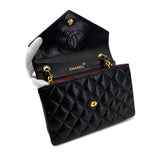 Vintage Square Deca Envelope Flap - Black Lambskin