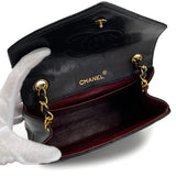 Vintage Square Deca Envelope Flap - Black Lambskin