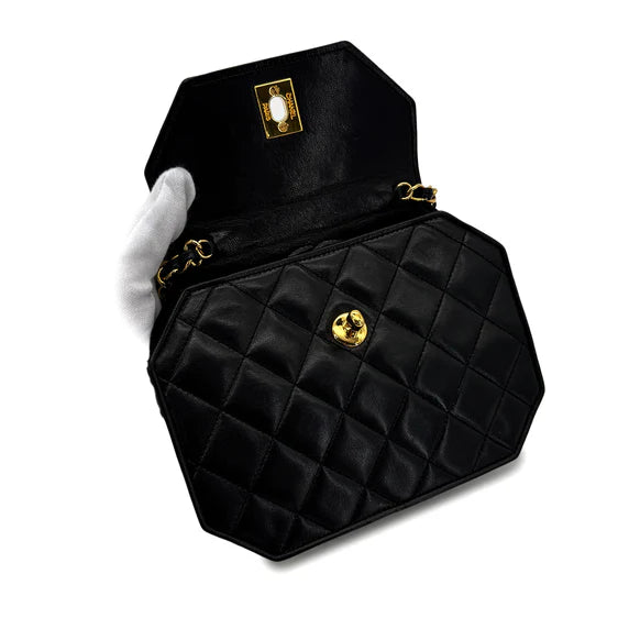 Vintage Octagon - Black Lambskin (Available at Luxe Levels)