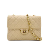 Vintage Small Square Flap - Beige Lambskin