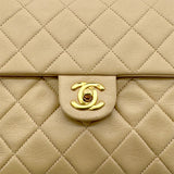 Vintage Small Square Flap - Beige Lambskin