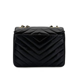 Vintage Chevron Envelope Bag - Black Lambskin